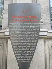 Panneau Histoire de Paris « L'éclairage public au XIXe siècle »