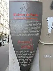 Panneau Histoire de Paris « Couvent des Madelonnettes »
