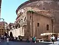 Situation des fragments de la basilique, à l'arrière du Panthéon.