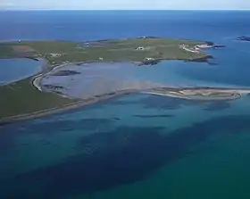 Vue aérienne de Papa Stronsay