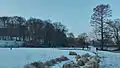 Le parc de Woluwe sous la neige.