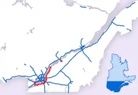 Carte de l'autoroute 30.