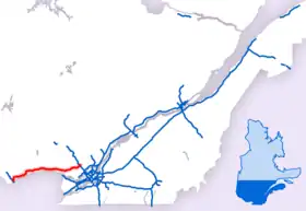 Carte de l'autoroute 50.