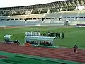 Présentation des équipes lors du match Paris FC - Poiré sur Vie VF du 19 août 2011 au Stade Charléty