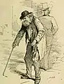 Un mégotier, ramasseur de mégots et de bouts de cigares, à Paris (seconde moitié du XIXe&nbsp;siècle).