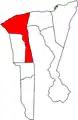 Emplacement de la paroisse de Borojó, en rouge, dans la municipalité de Buchivacoa.