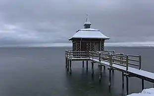 Pavillon des bains en hiver.