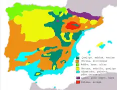 Répartition des espèces par région