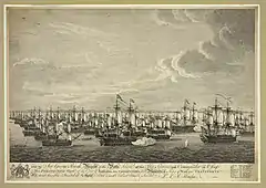 L’escadre de George Pocock en 1762, dont l’Alcide fit partie.