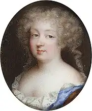 Marie-Jeanne-Baptiste de Savoie par Jean Petitot (fin XVIIe siècle, Musée du Louvre).