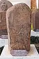 Séma illustrant une scène des Jātakas, période Dvaravati, IXe - Xe siècle, trouvée dans le district de Kaset Sombun, province de Chaiyaphum