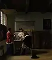 Pieter de Hooch, La Visite, vers 1657, 68&nbsp;×&nbsp;58&nbsp;cm, Metropolitan Museum of Art
