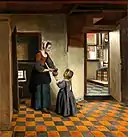Pieter de Hooch, Femme avec un enfant dans un garde-manger, vers 1658, 65&nbsp;×&nbsp;60,5&nbsp;cm, Rijksmuseum