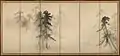 Hasegawa Tohaku, fin XVIe&nbsp;siècle, Les Pins, paravent à six feuilles, encre sur papier, 156&nbsp;×&nbsp;345&nbsp;cm (musée national de Tokyo).