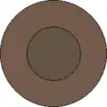 Planète de carbone. Gris : noyau métallique. Gris-marron : manteau de carbure de silicium.