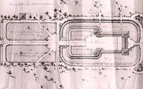 Plan du château de Limours, début du XIXe&nbsp;siècle.