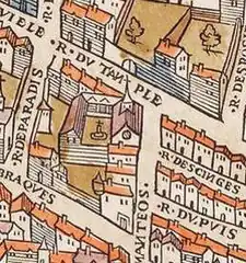 La rue des Singes sur le plan de Truschet et Hoyau.