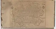 Un plan de Rennes de 1618 en perspective axonométrique figurant l’enceinte et les principaux monuments, signalés par des nombres. L'église Saint-Sauveur (no&nbsp;19) apparaît à l’est de la cathédrale, avec la façade ouverte à l'ouest et une élévation composée de deux niveaux : le mur sud comprend une rangée de deux arcades au niveau de la rue et trois fenêtres au premier niveau. Le toit est à double pente, surmonté d’un petit campanile.