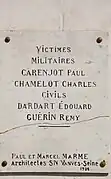 Plaque commémorative apposée sur la Chapelle de Nauroy