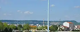 Vue sur le plateau de Malzéville depuis Nancy.