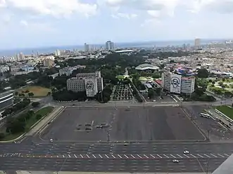 La place vue du mémorial José Martí.