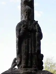 Statue, calvaire de la chapelle St-Germain, Plogastel(Finistère, Bretagne)