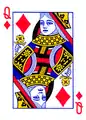Dame de carreau, portrait anglais, jeu de poker.