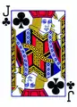 Valet de trèfle, portrait anglais, jeu de poker.