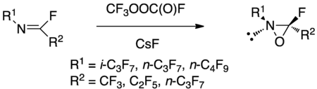 Synthèse d'oxaziridines perfluorées.