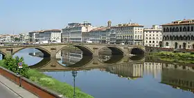 Ponte alla Carraia vu d'un balcon du :palazzo Bardi-Guicciardini (it)