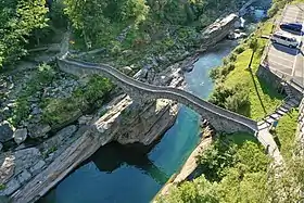 Vue aérienne du pont.