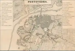 Plan de 1856 avec la place à gauche de l'Ermitage Vierge du Chemin