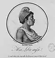 Portrait d'esclave libre. Noir africain coiffé d'un bonnet d'affranchi. 1794
