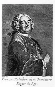 Portrait de profil d'un notable du XVIIe siècle en perruque.