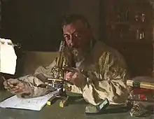 Portait en peinture à l'huile en couleur du docteur lacabra.