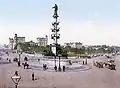 Das Denkmal vor dem Nordbahnhof, um 1900