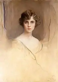 Peinture représentant le buste d'une jeune fille aux cheveux mi-longs.