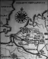 Carte de la Provincia Walloniae de l'ordre des Capucins au XVIIe&nbsp;siècle