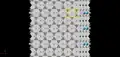 Vue du feuillet tétraédrique arrangé en mailles pseudo-hexagonales.