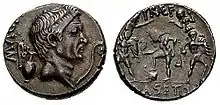 Denario di Sesto Pompeo.