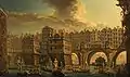 La joute des mariniers, entre le pont Notre-Dame et le Pont-au-Change, 1756, Nicolas-Jean-Baptiste Raguenet
