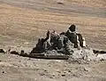 Ruines du Kumbum (chörten) de Ralung, construit selon le modèle du Kumbum de Gyantsé, et détruit durant la révolution culturelle.