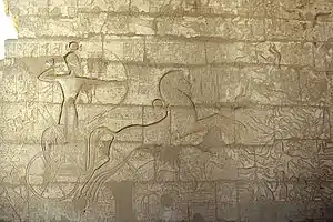 Ramsès II vainqueur à la bataille de Qadesh. Ramesséum