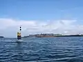 Saint-Malo dans l'estuaire de la Rance. Bouée maritime « Rance sud ».