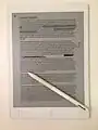 Un fichier PDF sur la reMarkable, annoté avec son stylet