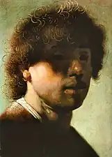 Portrait de jeune homme, anonyme (XVIIe&nbsp;siècle, Gemäldegalerie Alte Meister de Cassel) d'après Autoportrait de jeunesse de c. 1628.