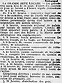 Le programme de la fête locale du 23 août 1925.