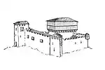 Restitution du château du XIVe siècle.