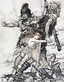 Les jötnar Fasolt et Fafner s'emparent de la déesse Freyja.