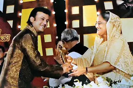 Riaz (en) et Sheikh Hasina, première ministre du Bangladesh